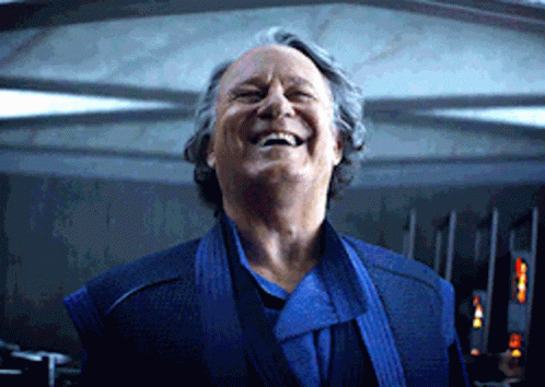 Laughing Man In Blue Suit GIF