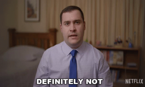 A Man In A Blue Tie Says Definitely Not GIF