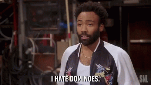 A Man In A Bomber Jacket Says I Hate Dominoes . GIF