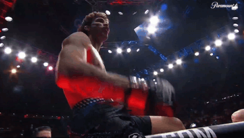A Man In A Boxing Ring With Paramount Written On The Bottom GIF