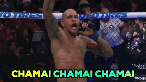 A Man In A Boxing Ring With The Word Chama On The Bottom Right GIF