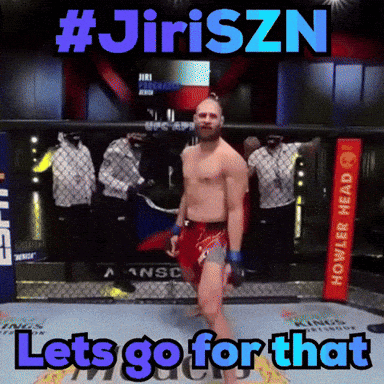 A Man In A Boxing Ring With The Words Let 'S Go For That Below Him GIF