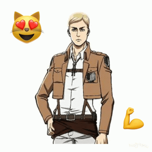 A Man In A Brown Jacket Is Surrounded By Emojis Including A Cat With Hearts In Its Eyes And A Yellow Fist GIF