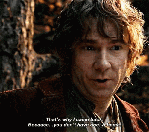 A Man In A Brown Jacket Says That 'S Why I Came Back Because You Don 'T Have One A Home GIF