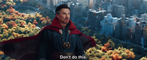 A Man In A Cape Says " Do N't Do This " GIF