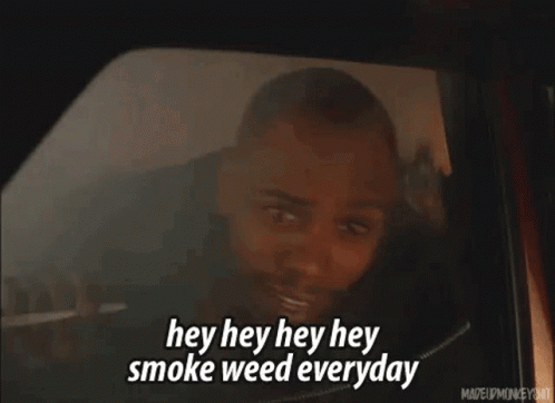 A Man In A Car Is Saying Hey Hey Hey Smoke Weed Everyday . GIF