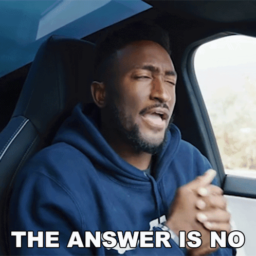 A Man In A Car With The Answer Is No GIF