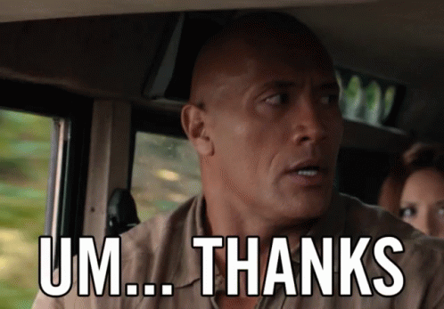 A Man In A Car With The Words Um Thanks On His Face GIF