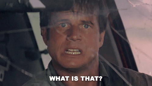 A Man In A Car With The Words What Is That Below Him GIF