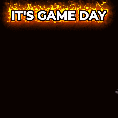 A Man In A Costume With The Words It 'S Game Day Written Above Him GIF