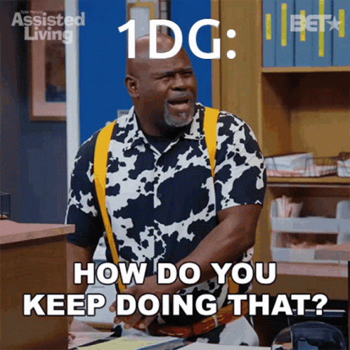 A Man In A Cow Print Shirt Says " How Do You Keep Doing That ? " GIF