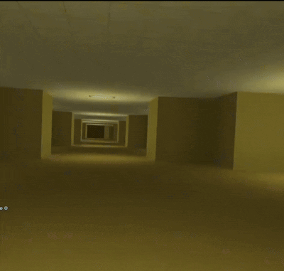 A Man In A Cowboy Hat Is Running In A Hallway GIF