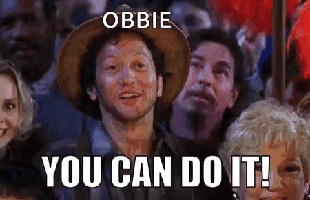 A Man In A Cowboy Hat Is Surrounded By People And Says You Can Do It GIF