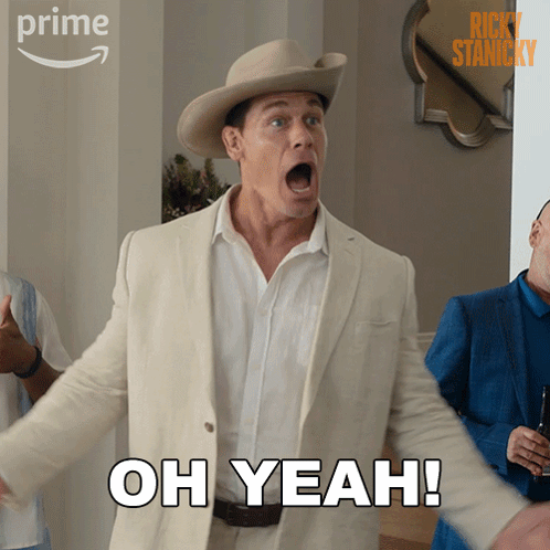 A Man In A Cowboy Hat Says Oh Yeah In Front Of A Prime Logo GIF
