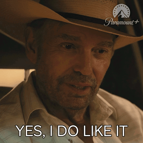 A Man In A Cowboy Hat Says " Yes , I Do Like It " GIF
