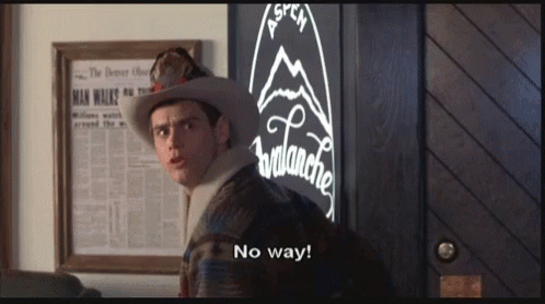 A Man In A Cowboy Hat Stands In Front Of A Sign That Says No Way GIF