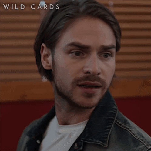 A Man In A Denim Jacket Says " Get Us Some Coffee Will Ya ? " GIF