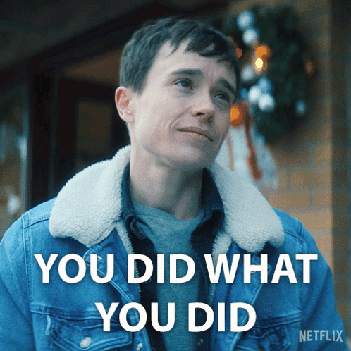 A Man In A Denim Jacket With The Words You Did What You Did GIF