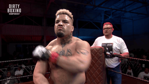 A Man In A Dirty Boxing Championship Shirt GIF