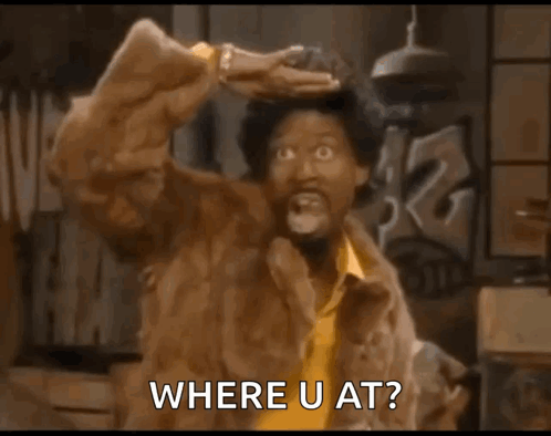 A Man In A Fur Coat Is Asking Where He Is At GIF