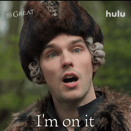 A Man In A Fur Coat Says I 'M On It In A Hulu Ad GIF