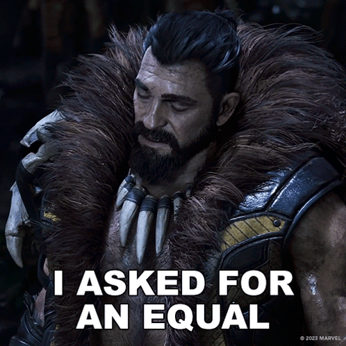 A Man In A Fur Coat With The Words I Asked For An Equal GIF