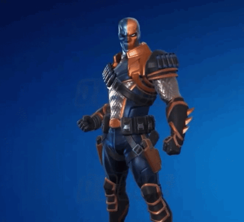 A Man In A Futuristic Suit Is Standing In Front Of A Shark GIF