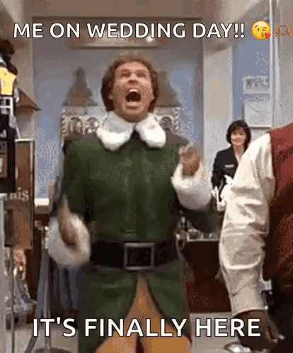 A Man In A Green Elf Costume Is Screaming While Standing In A Store . GIF