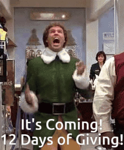 A Man In A Green Elf Costume Is Standing In A Room With His Mouth Open . GIF