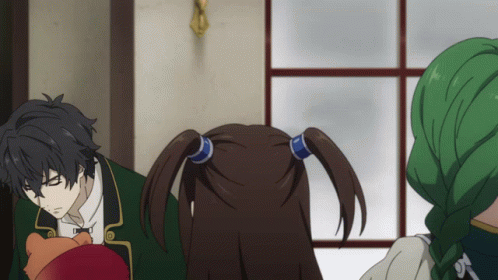 A Man In A Green Jacket Stands Next To A Little Girl GIF