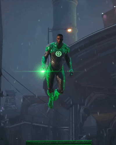 a man in a green lantern costume is holding a green light in his hand