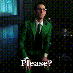 A Man In A Green Suit And Tie Is Kneeling Down And Saying Please ? GIF