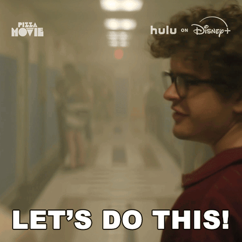 A Man In A Hallway With The Words Let 'S Do This Behind Him GIF