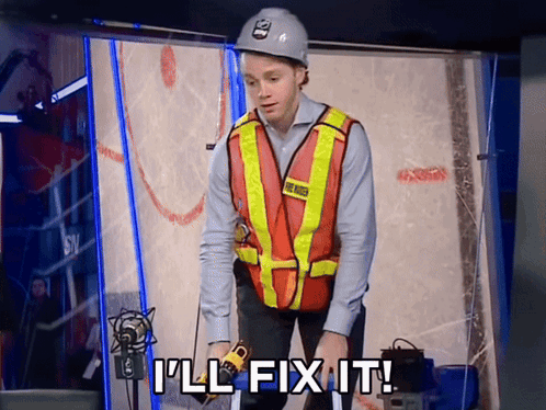 A Man In A Hard Hat And Safety Vest Says " I 'Ll Fix It " GIF