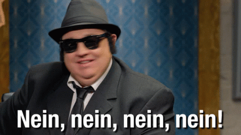 A Man In A Hat And Sunglasses Says Nein Nein Nein Nein GIF