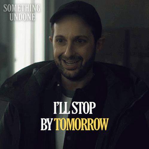 A Man In A Hat Is Smiling And Says I 'Ll Stop By Tomorrow GIF