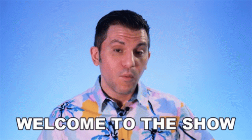 A Man In A Hawaiian Shirt Says " Welcome To The Show " GIF