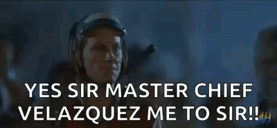 A Man In A Helmet Says Yes Sir Master Chief Velazquez Me To Sir . GIF