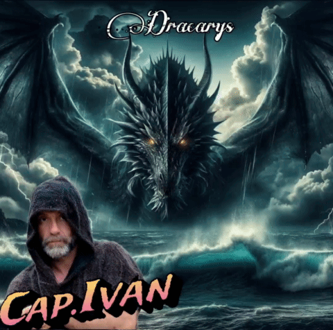 A Man In A Hood Stands In Front Of A Dragon With The Name Cap Ivan On The Bottom Right GIF