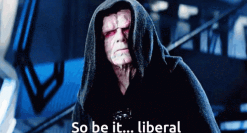 A Man In A Hooded Cape Says " So Be It Liberal " GIF