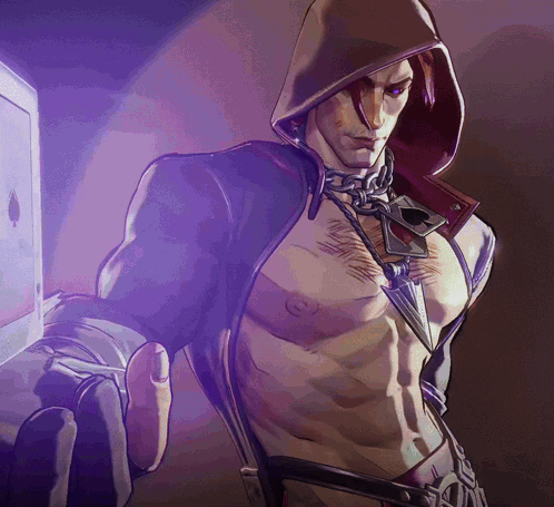A Man In A Hooded Jacket With A Necklace Around His Neck GIF