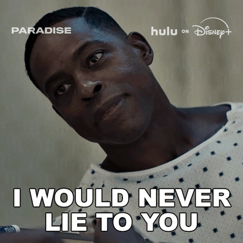 A Man In A Hospital Gown With The Words I Would Never Lie To You GIF
