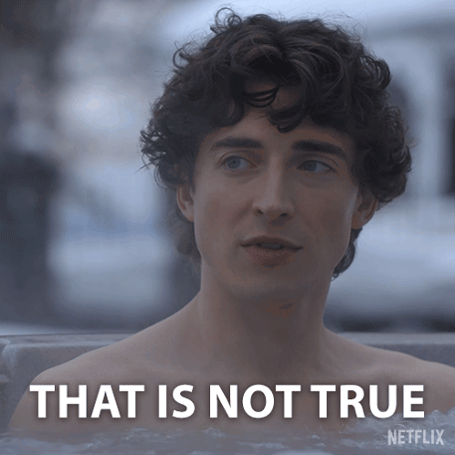 A Man In A Hot Tub With The Words That Is Not True GIF