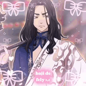 A Man In A Kimono Is Holding A Sword In His Hand . GIF