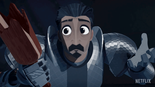A Man In A Knight 'S Armor Is Holding A Sword And Says Netflix GIF