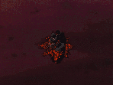 Knight Hugging Man In Front Of Skulls GIF