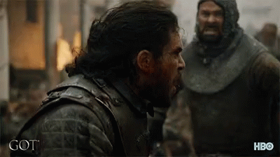 Knight Helmet Man Standing Next To Man With Got Text GIF