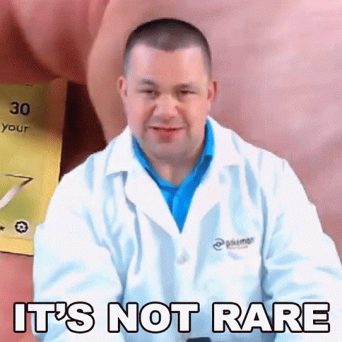 A Man In A Lab Coat With The Words It 'S Not Rare On His Chest GIF