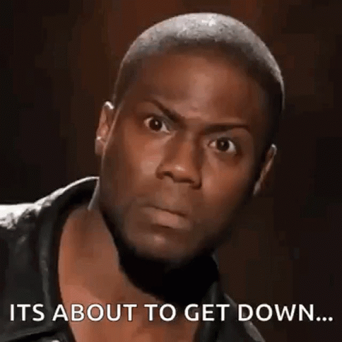 A Man In A Leather Jacket Is Making A Funny Face And Saying `` It 'S About To Get Down ... '' . GIF