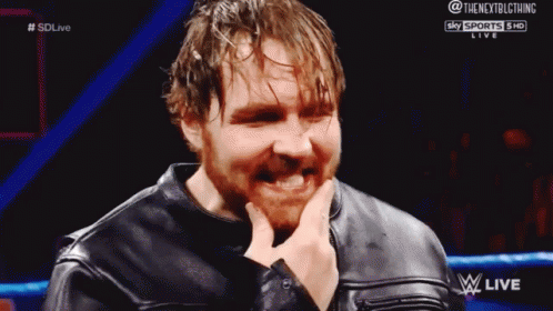 A Man In A Leather Jacket Is Making A Funny Face During A Wrestling Match On Sky Sports Hd Live GIF